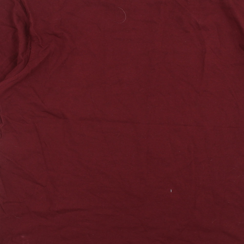 Carabou Mens Red    T-Shirt Size L  - burgundy