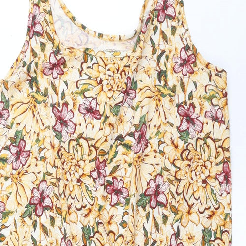 ESMARA Womens Yellow Floral  Playsuit One-Piece Size M