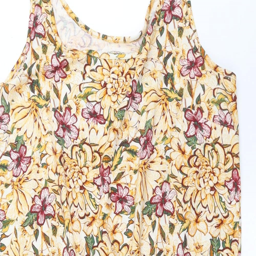 ESMARA Womens Yellow Floral  Playsuit One-Piece Size M