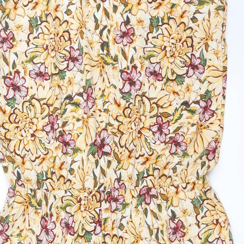 ESMARA Womens Yellow Floral  Playsuit One-Piece Size M