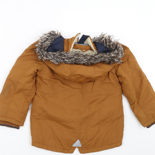 Monsoon Boys Brown   Parka Jacket Size 7-8 Years