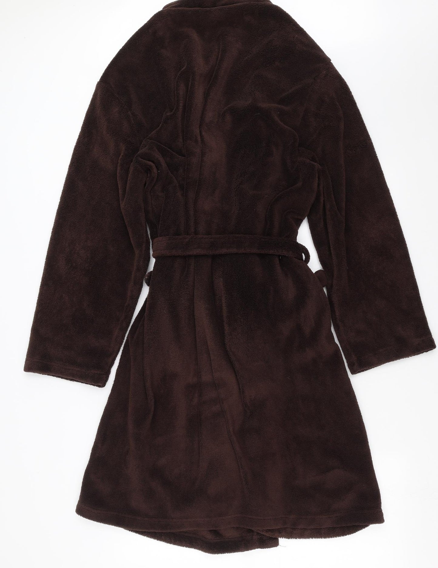 George Mens Brown Solid Fleece  Robe Size L