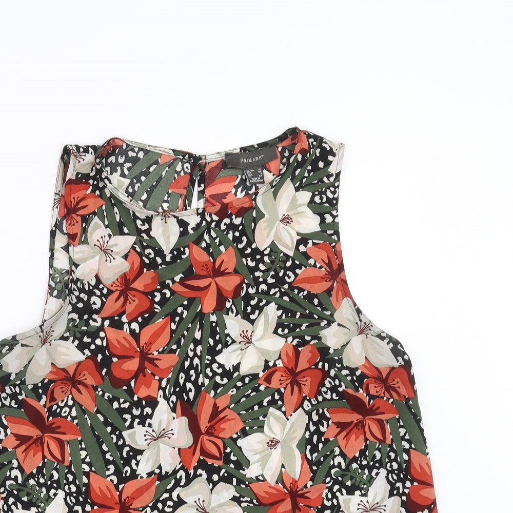 Primark Womens Black Floral  Basic Blouse Size 12