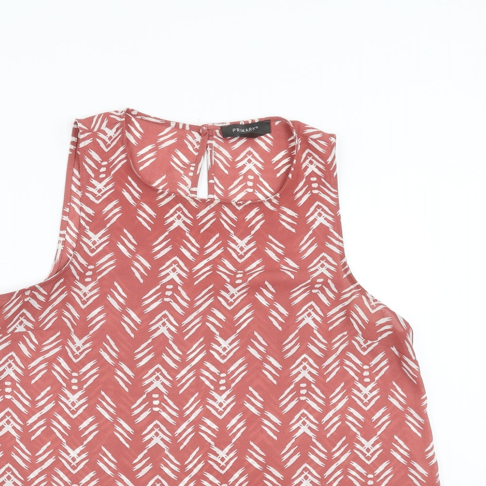 Primark Womens Pink Geometric  Basic Blouse Size 12