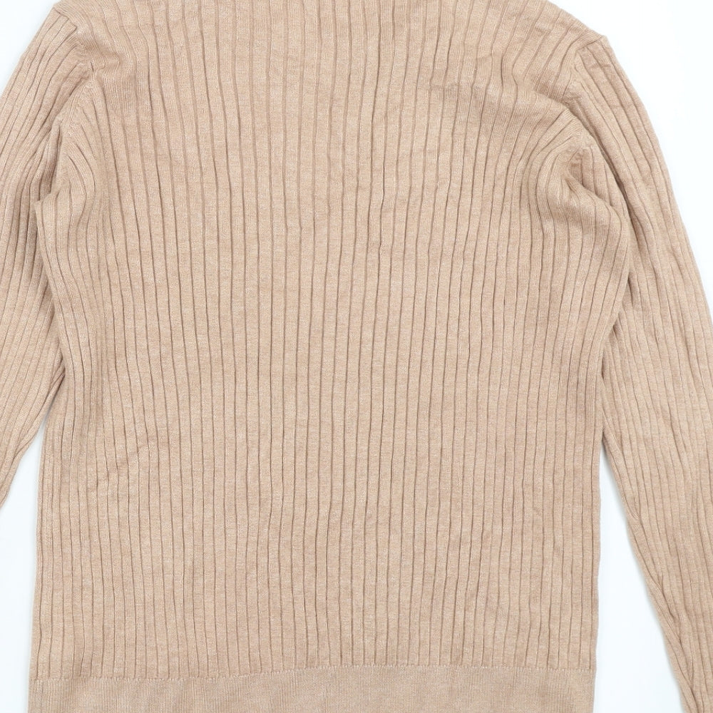 M&Co Womens Beige Striped  Pullover Jumper Size 12