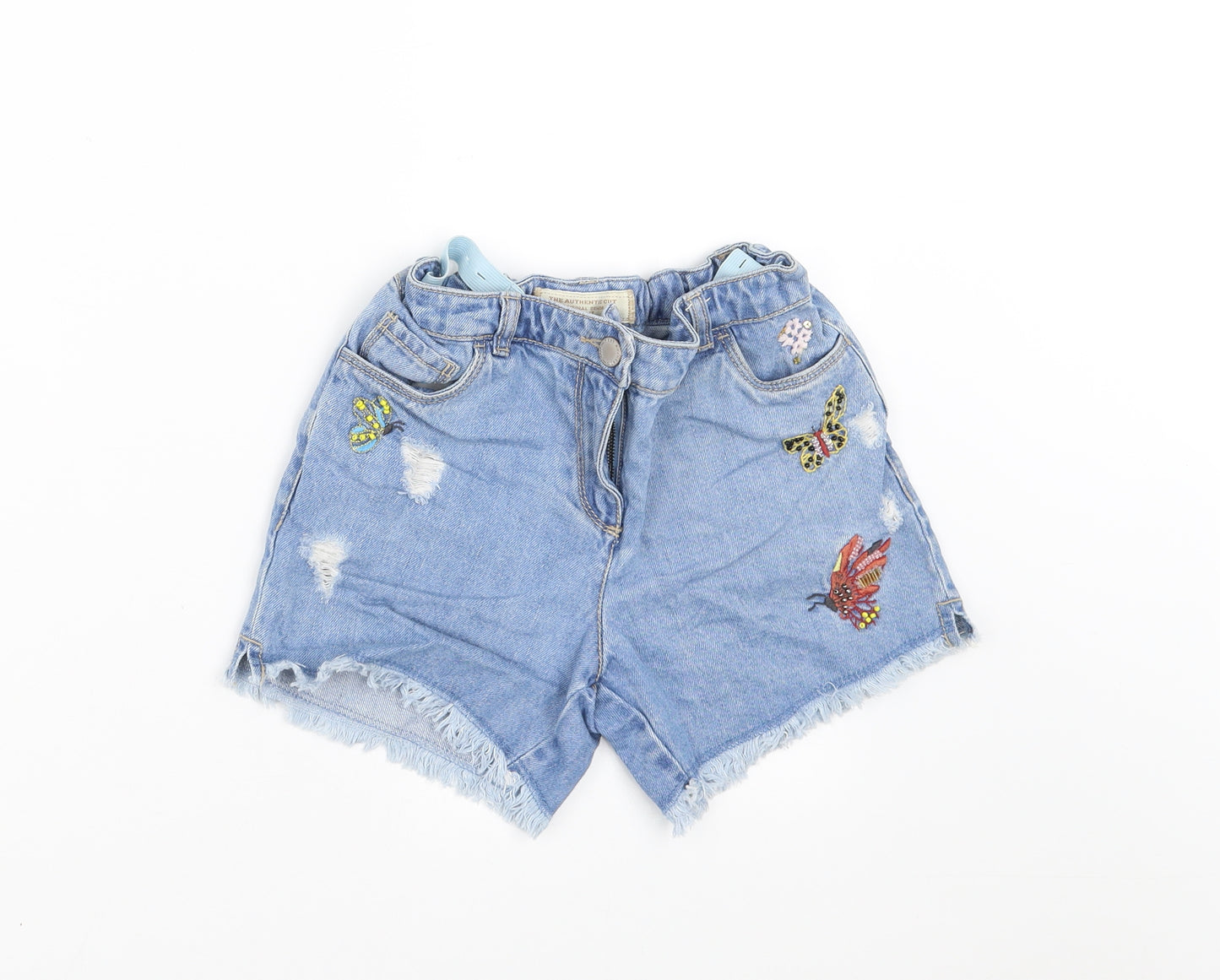 NEXT Girls Blue  Denim Hot Pants Shorts Size 10 Years - BUTTERFLIES
