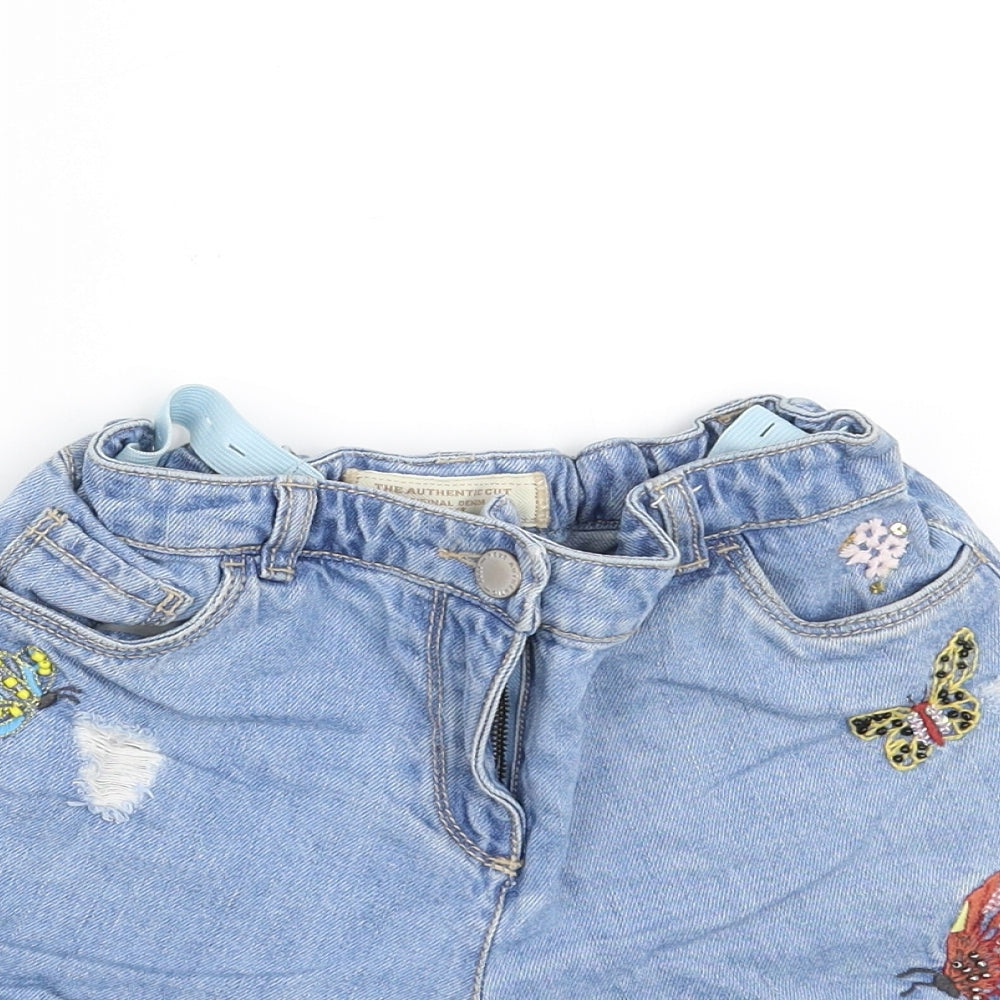 NEXT Girls Blue  Denim Hot Pants Shorts Size 10 Years - BUTTERFLIES
