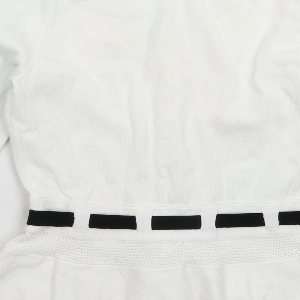 PAULE KA Womens White  Knit Cardigan Jumper Size S