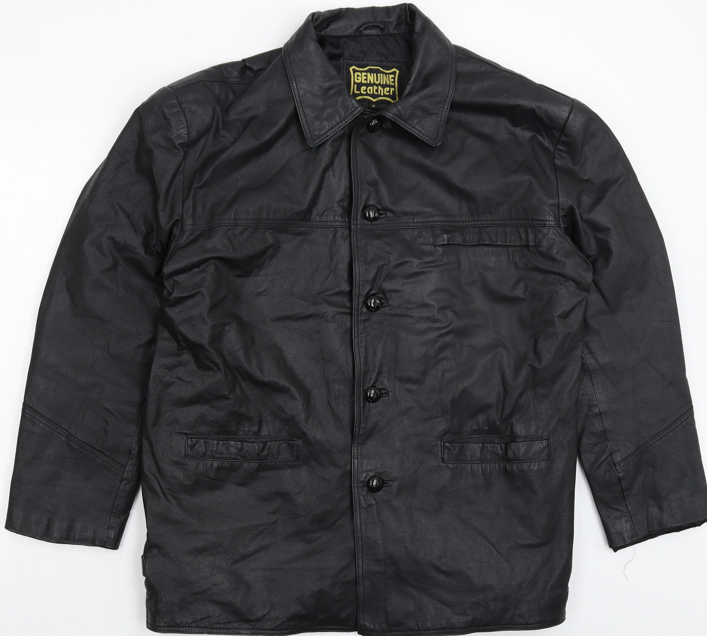 Genuine Leather Mens Black   Jacket  Size M