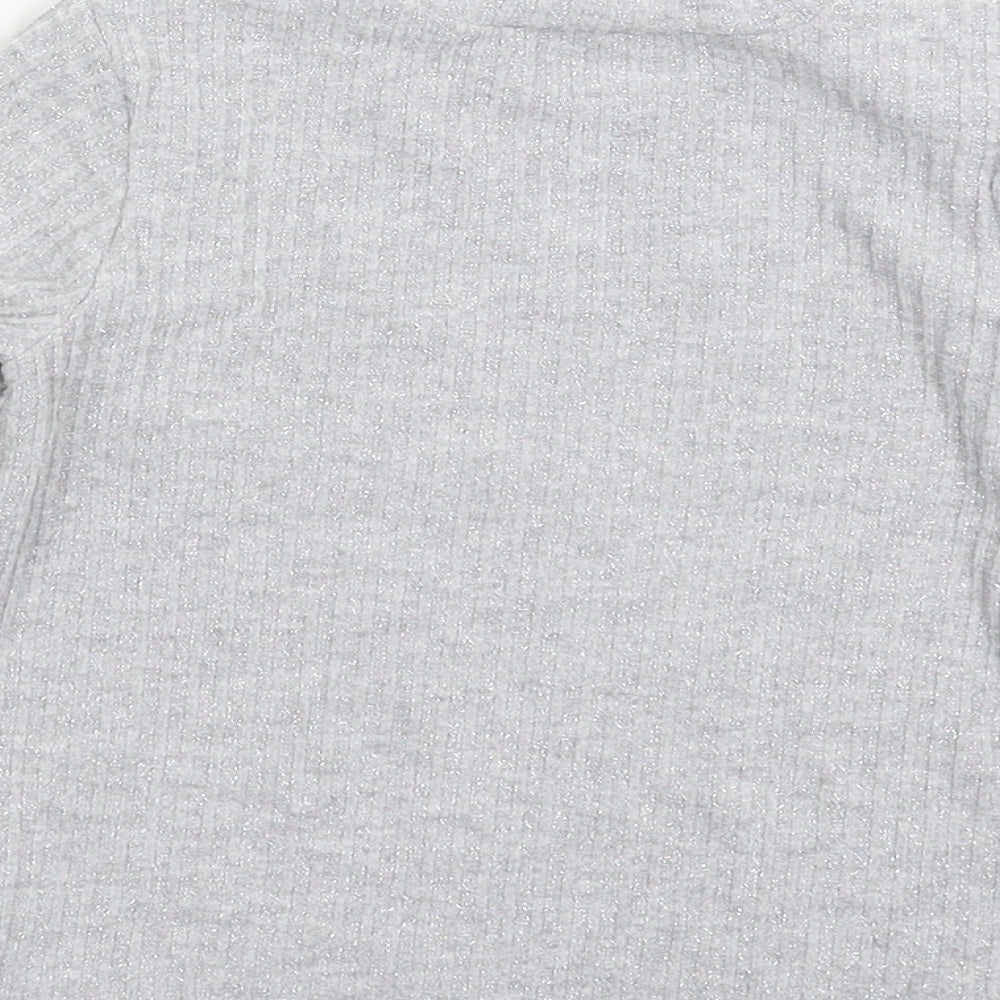 George Girls Silver  Knit Pullover Jumper Size 4-5 Years