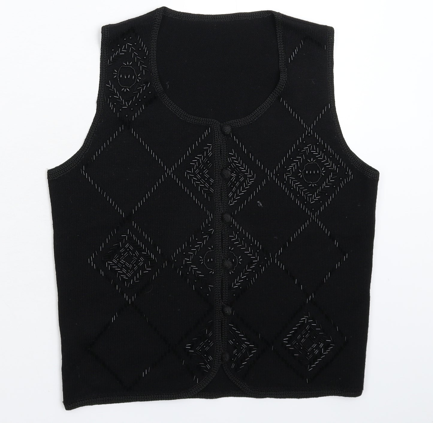 Marks and Spencer Womens Black  Knit Vest Jumper Size 12