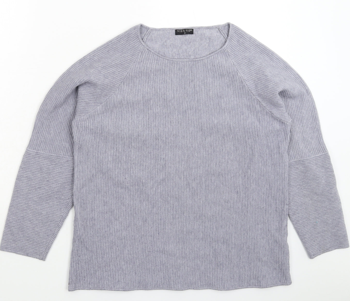 Viz a Viz Womens Grey  Knit Pullover Jumper Size M
