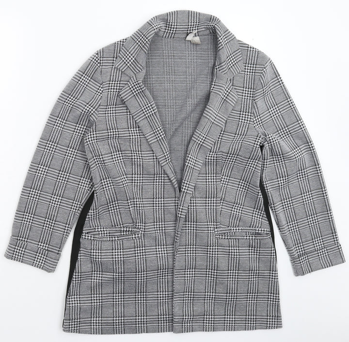 Divided Womens Grey Check Jacket Blazer Size M