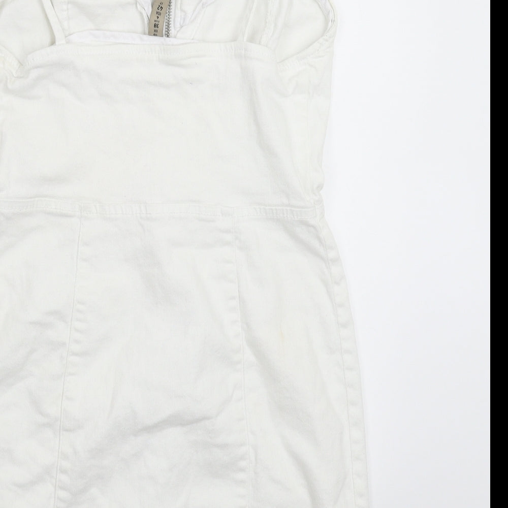 Denim & Co. Womens White  Denim Mini  Size 10