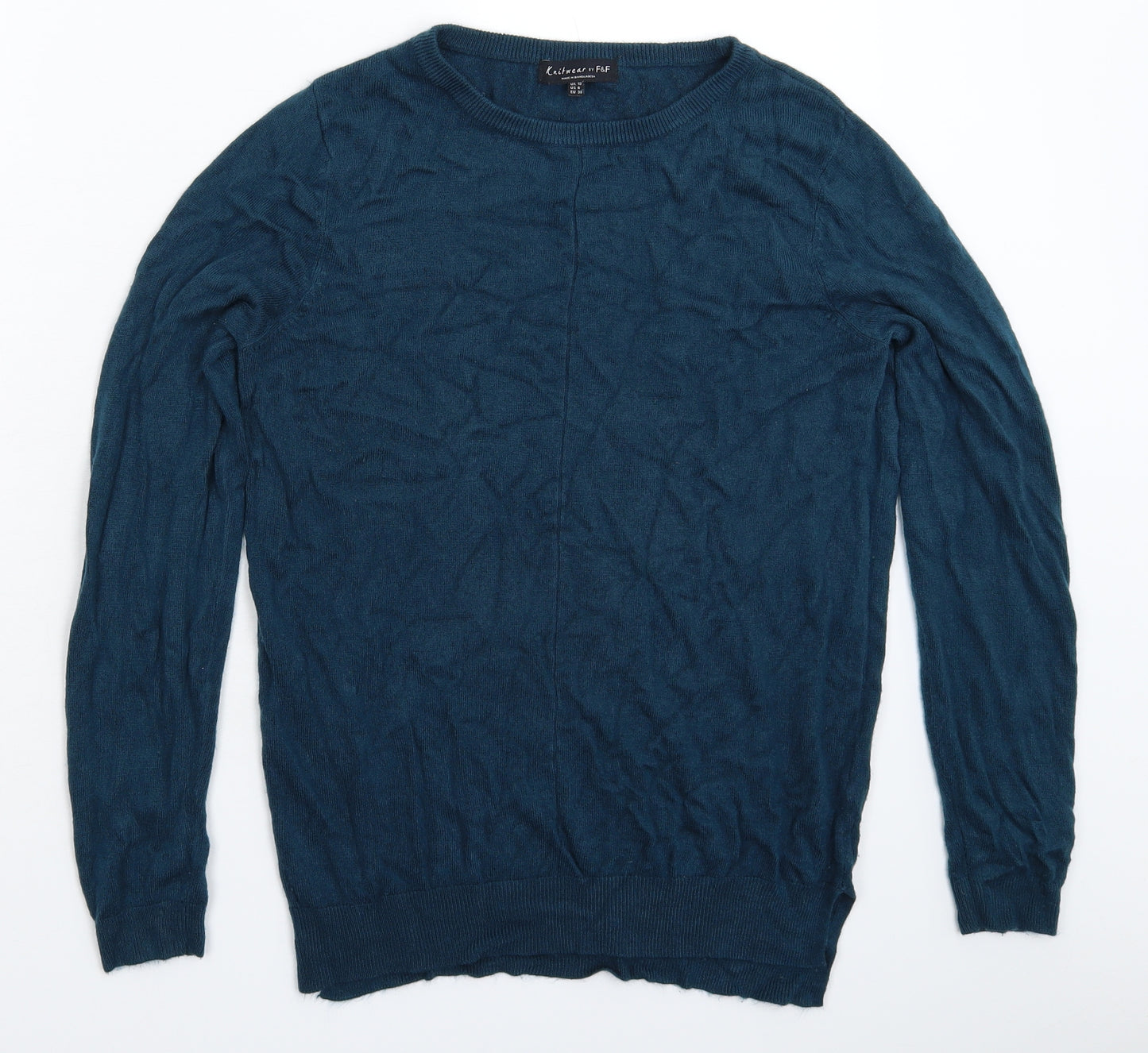 F&F Womens Blue  Knit Pullover Jumper Size 10