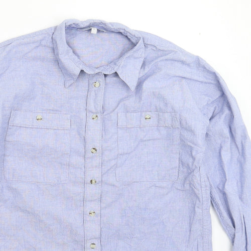 NEXT Womens Blue   Basic Button-Up Size 6  - Oversized