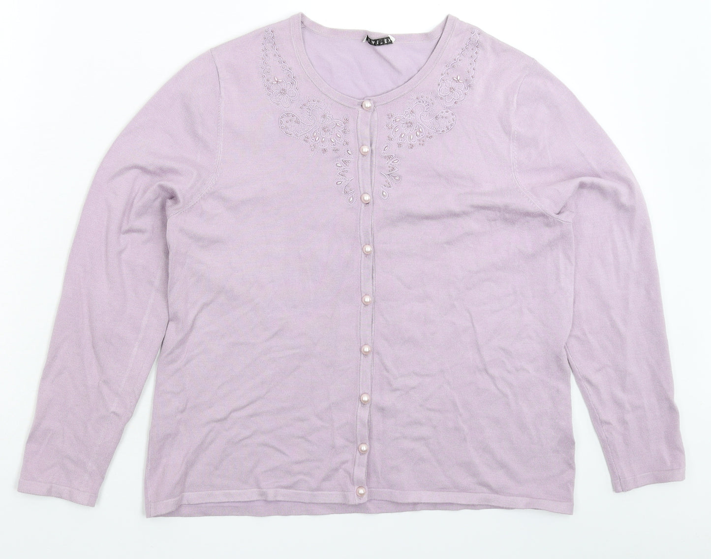 Eastex Womens Purple  Knit Cardigan Jumper Size 16