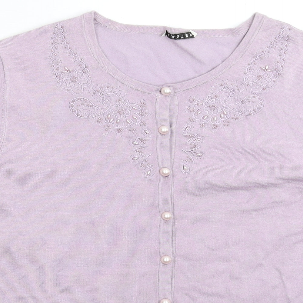 Eastex Womens Purple  Knit Cardigan Jumper Size 16