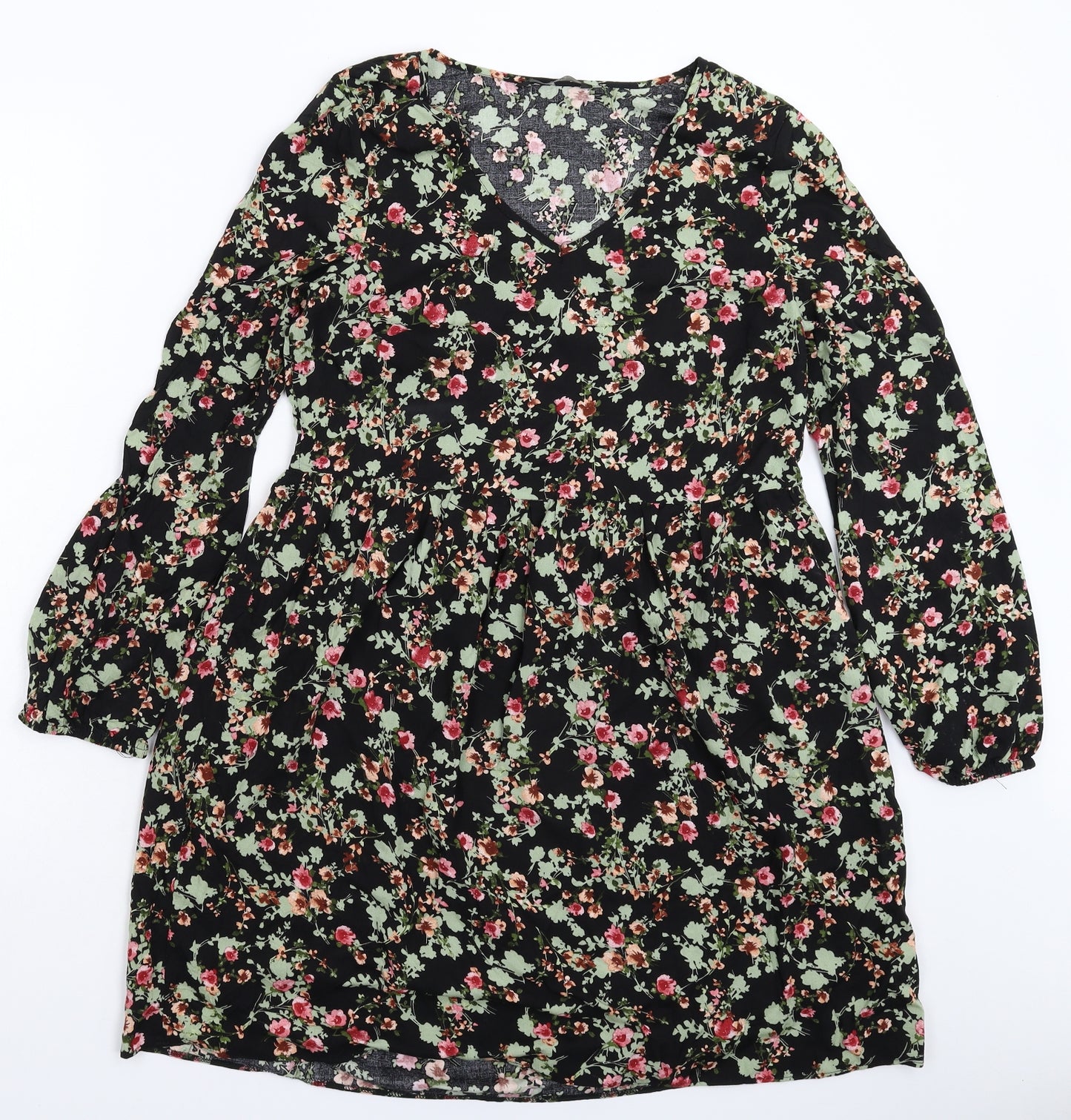 George Womens Black Floral  Fit & Flare  Size 10