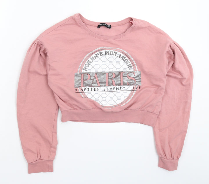 Select Womens Pink   Pullover Sweatshirt Size M