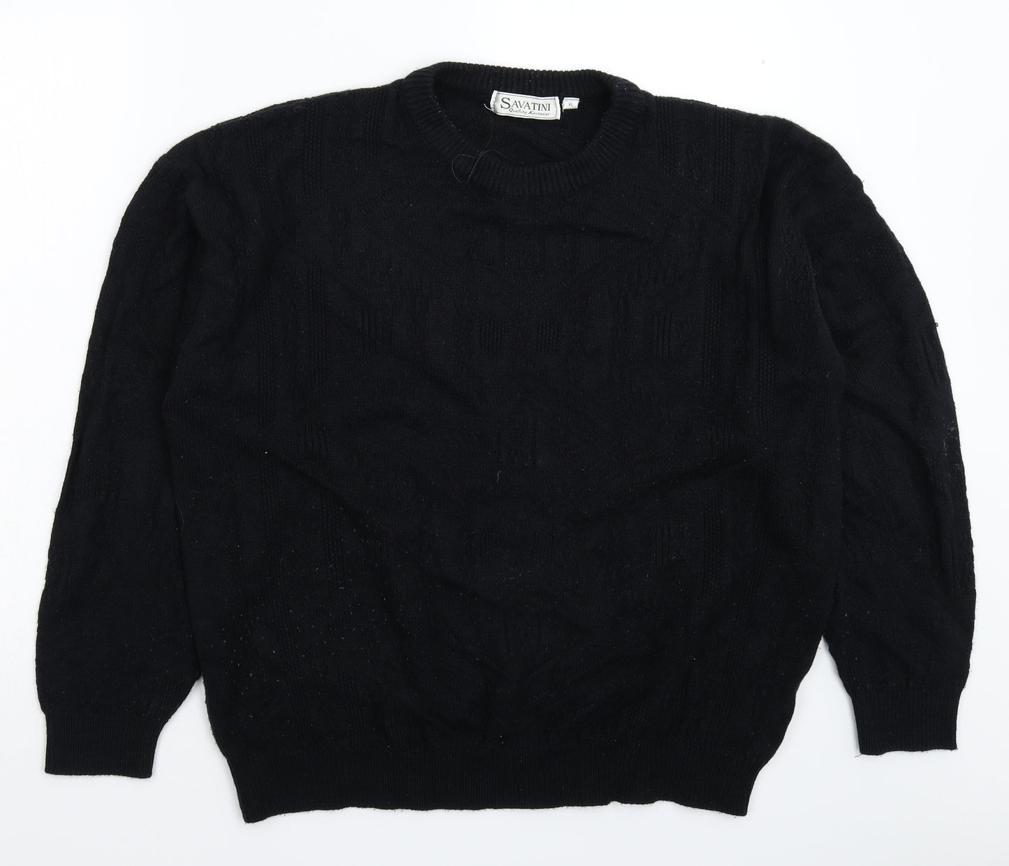 Savatini Womens Black  Knit Pullover Jumper Size XL