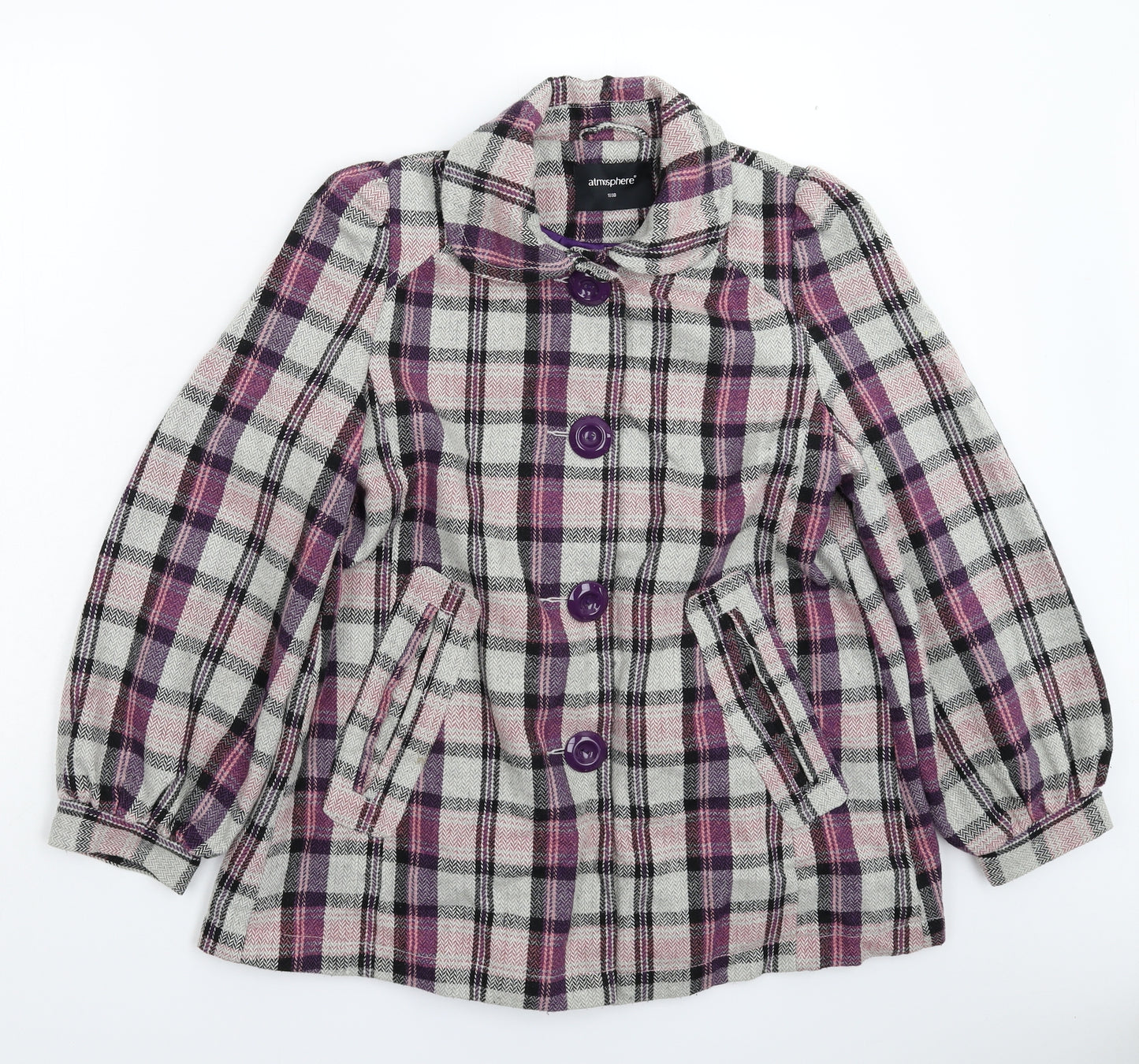 Atmosphere Womens Grey Check  Jacket Blazer Size 10