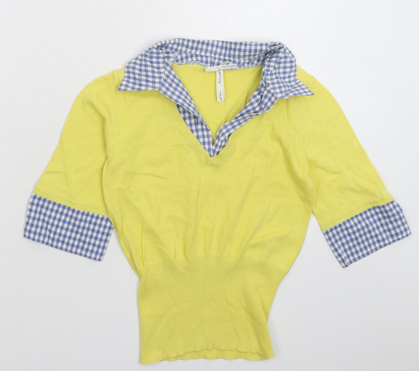 NEXT Womens Yellow  Knit Pullover Jumper Size 8