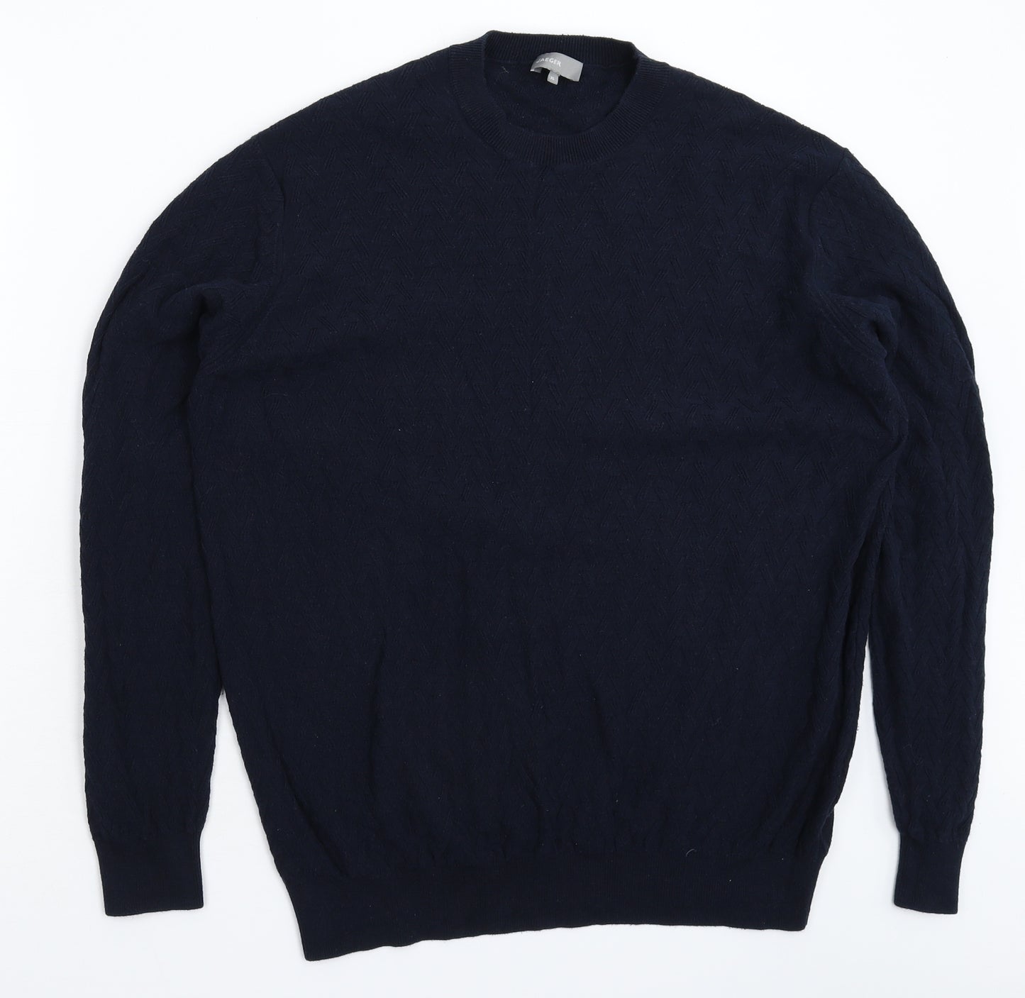 Jaeger Mens Blue  Knit Pullover Jumper Size XL