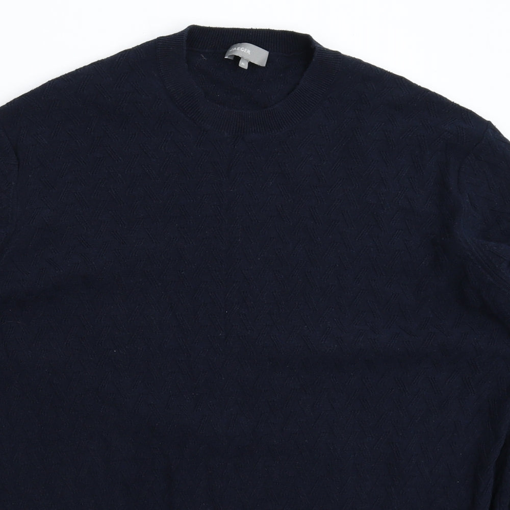 Jaeger Mens Blue  Knit Pullover Jumper Size XL