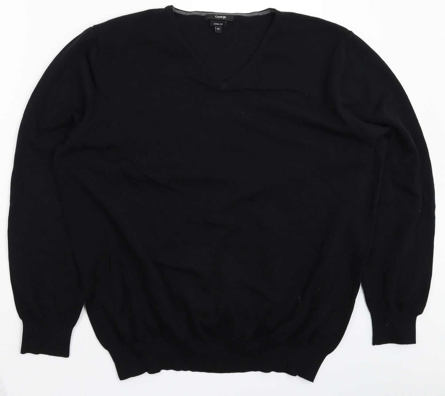 George Mens Black  Knit Pullover Jumper Size 2XL