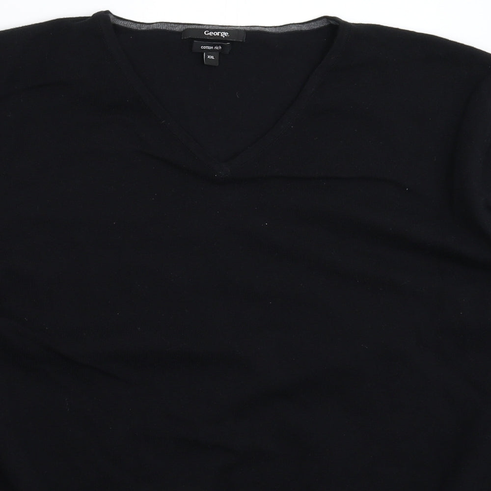 George Mens Black  Knit Pullover Jumper Size 2XL