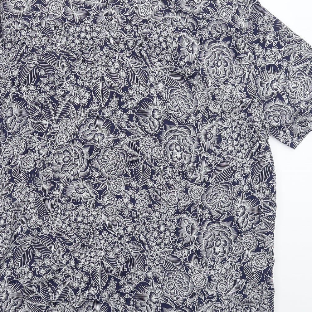 Topman Mens Blue Floral   Button-Up Size M