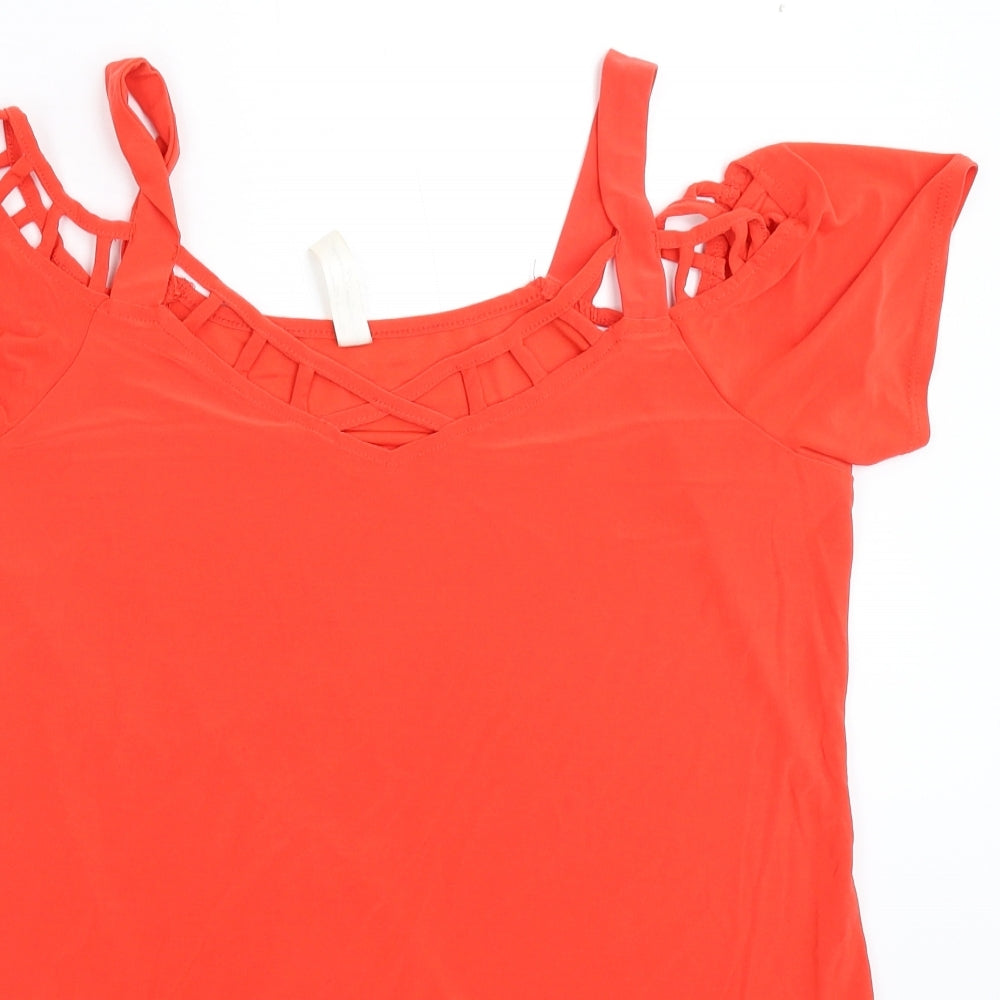 Perseption Concept Womens Orange   Basic T-Shirt Size L
