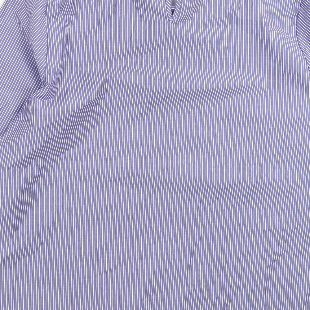 Papaya Womens Blue Striped  Basic T-Shirt Size 16