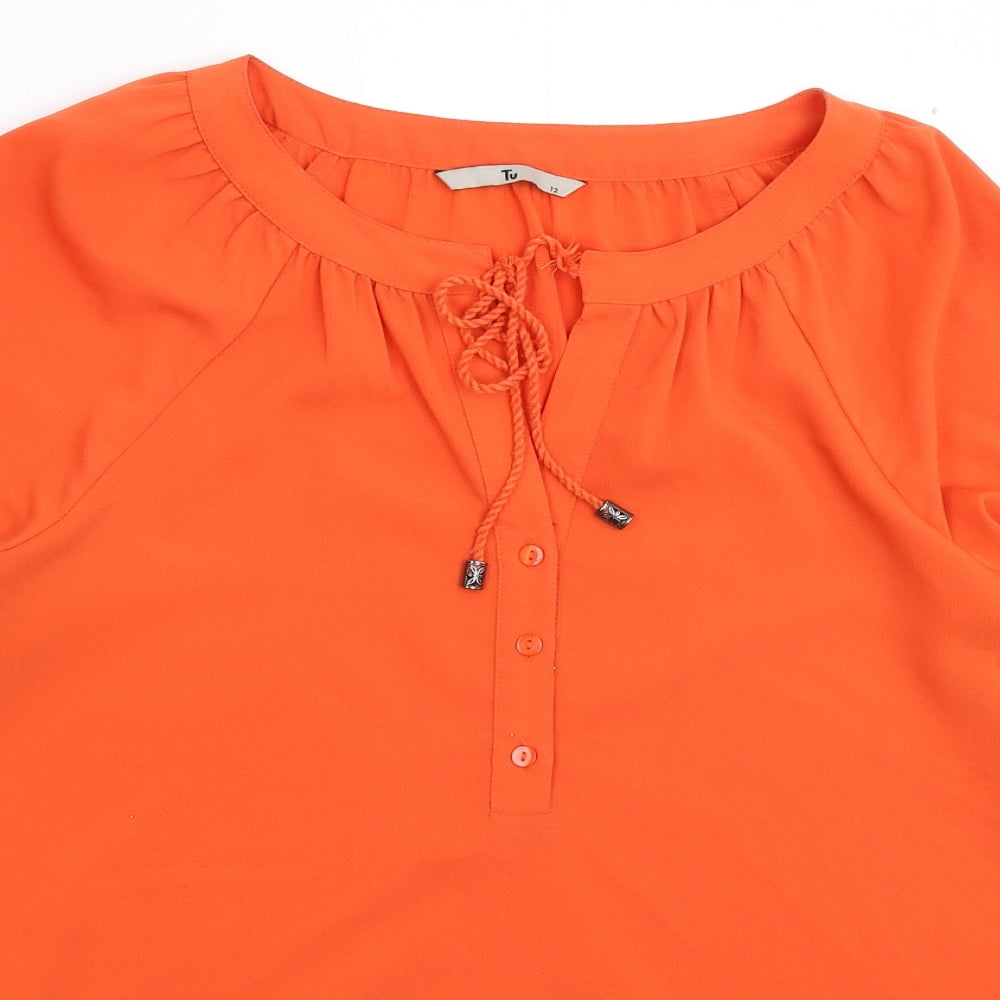 TU Womens Orange   Basic Blouse Size 12