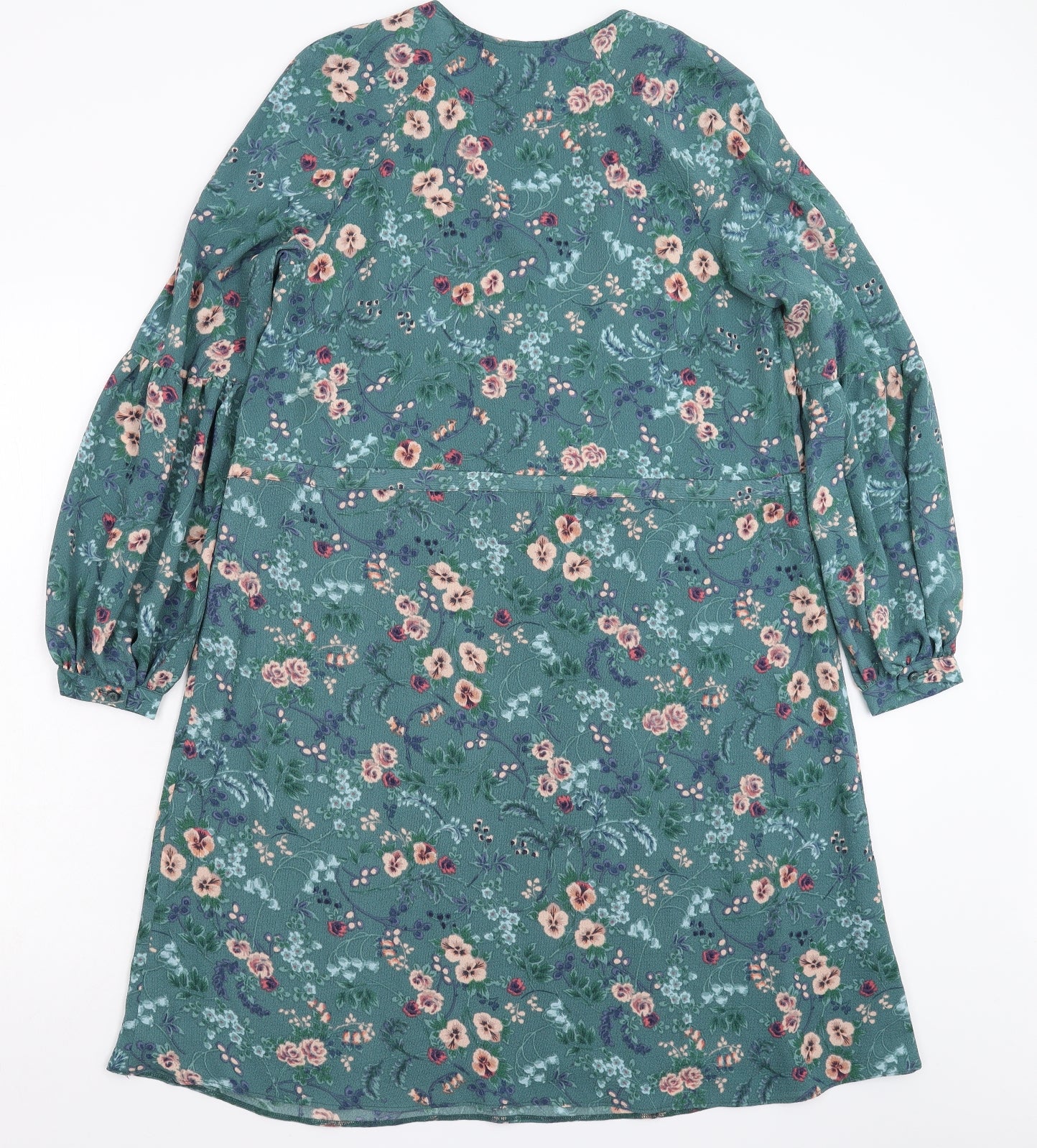 TU Womens Green Floral  Fit & Flare  Size 10