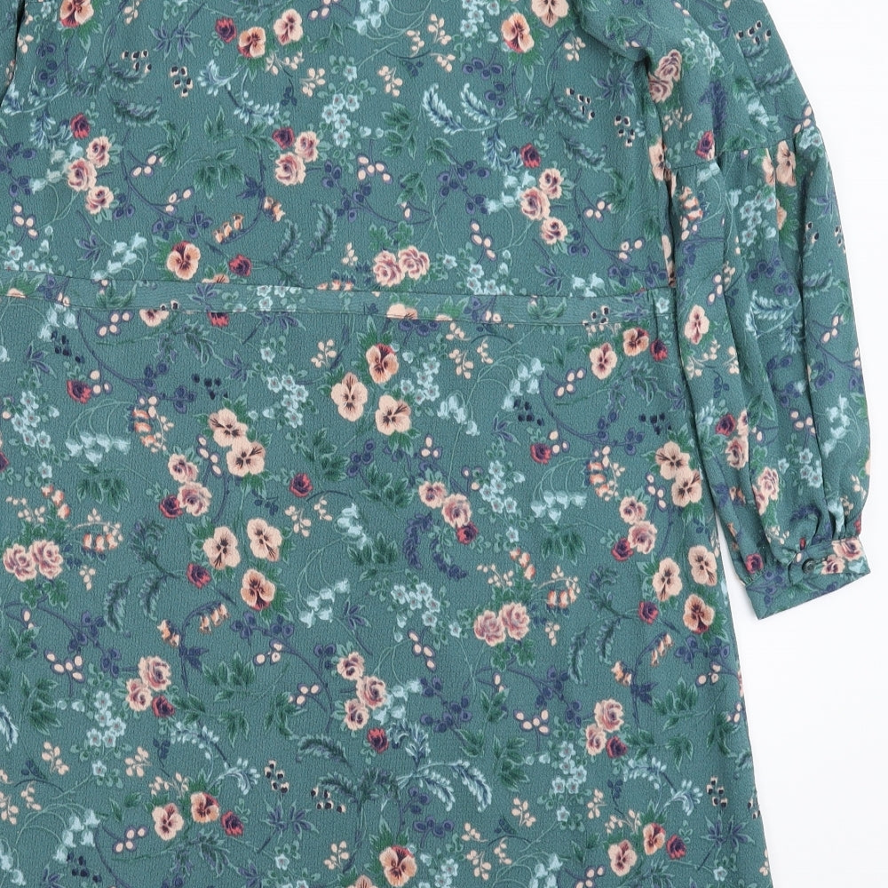 TU Womens Green Floral  Fit & Flare  Size 10