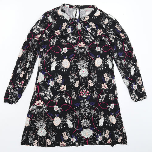 Dorothy Perkins Womens Black Floral  Mini  Size 12