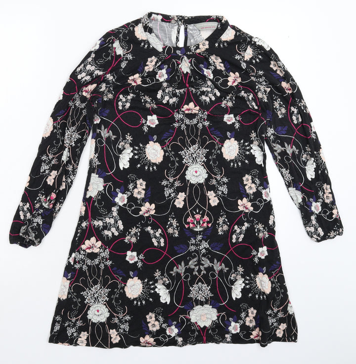 Dorothy Perkins Womens Black Floral Mini Size 12