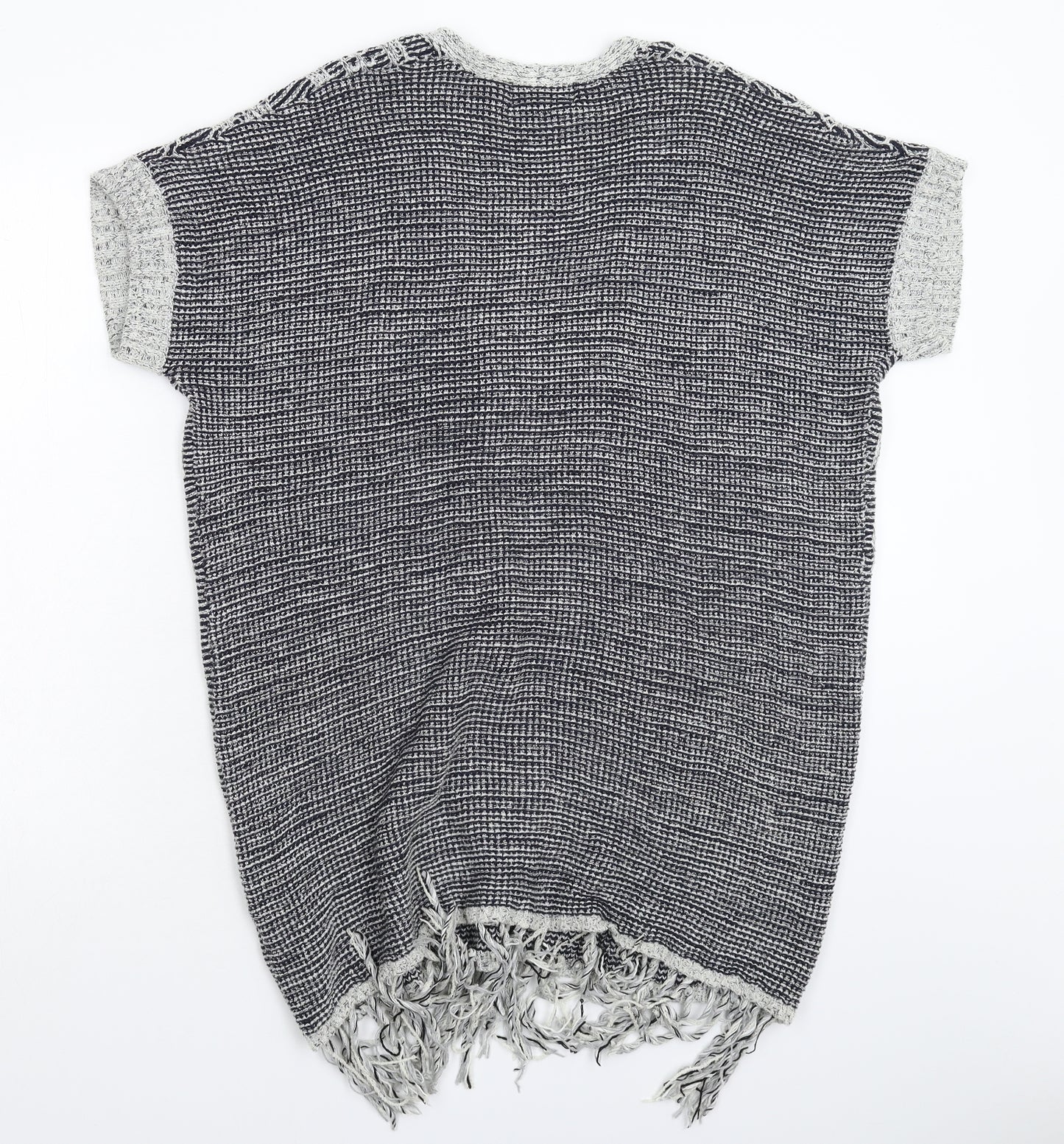 NEXT Womens Grey Geometric Knit Cardigan Jumper Size 10