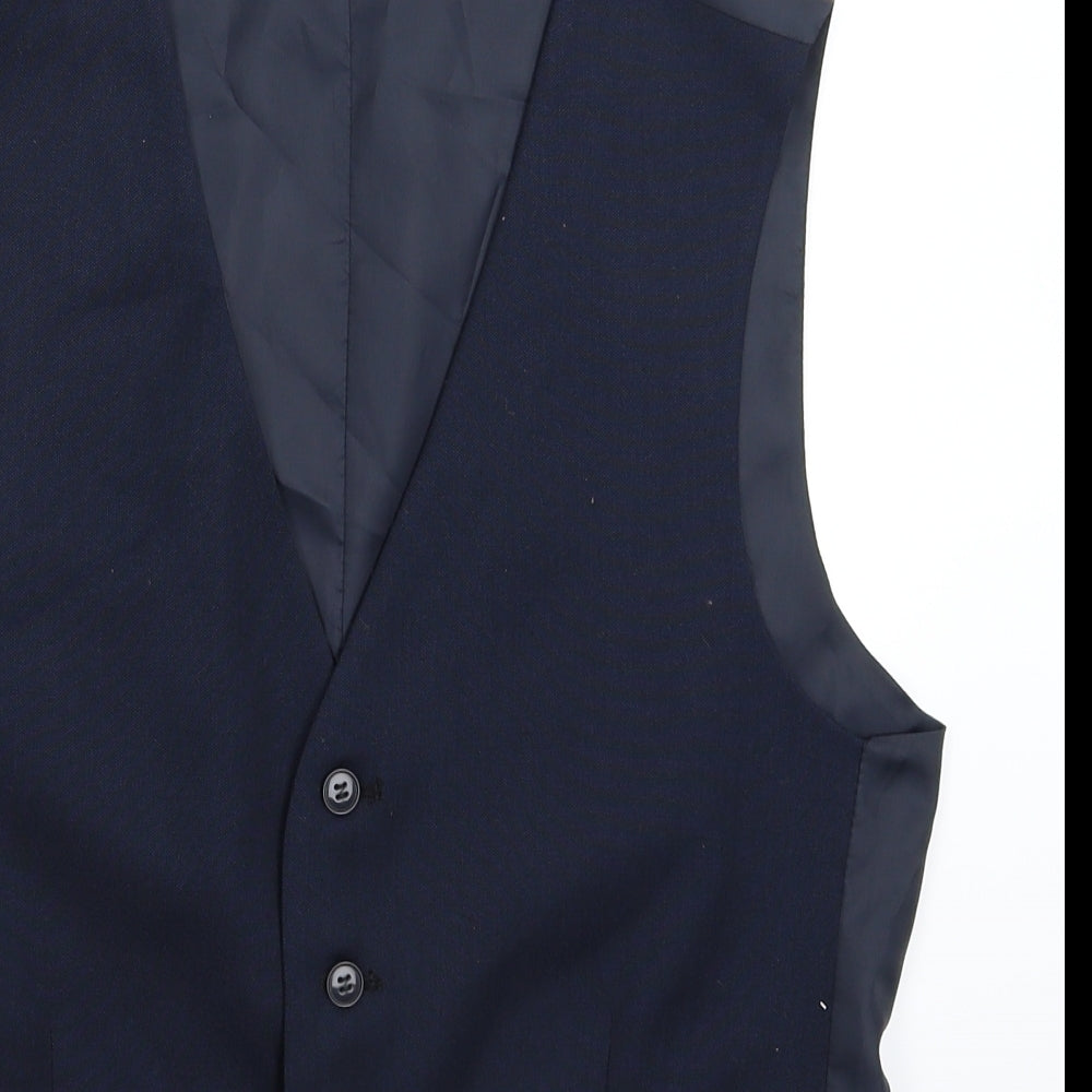 Limehaus Mens Blue   Jacket Suit Waistcoat Size 38
