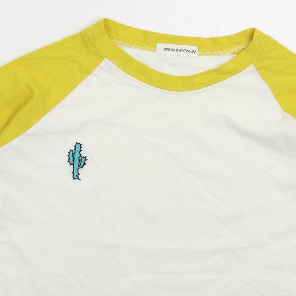 Muzicun Womens White   Basic T-Shirt Size M