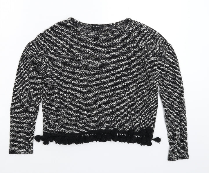 New Look Womens Black Knit Pullover Jumper Size 6