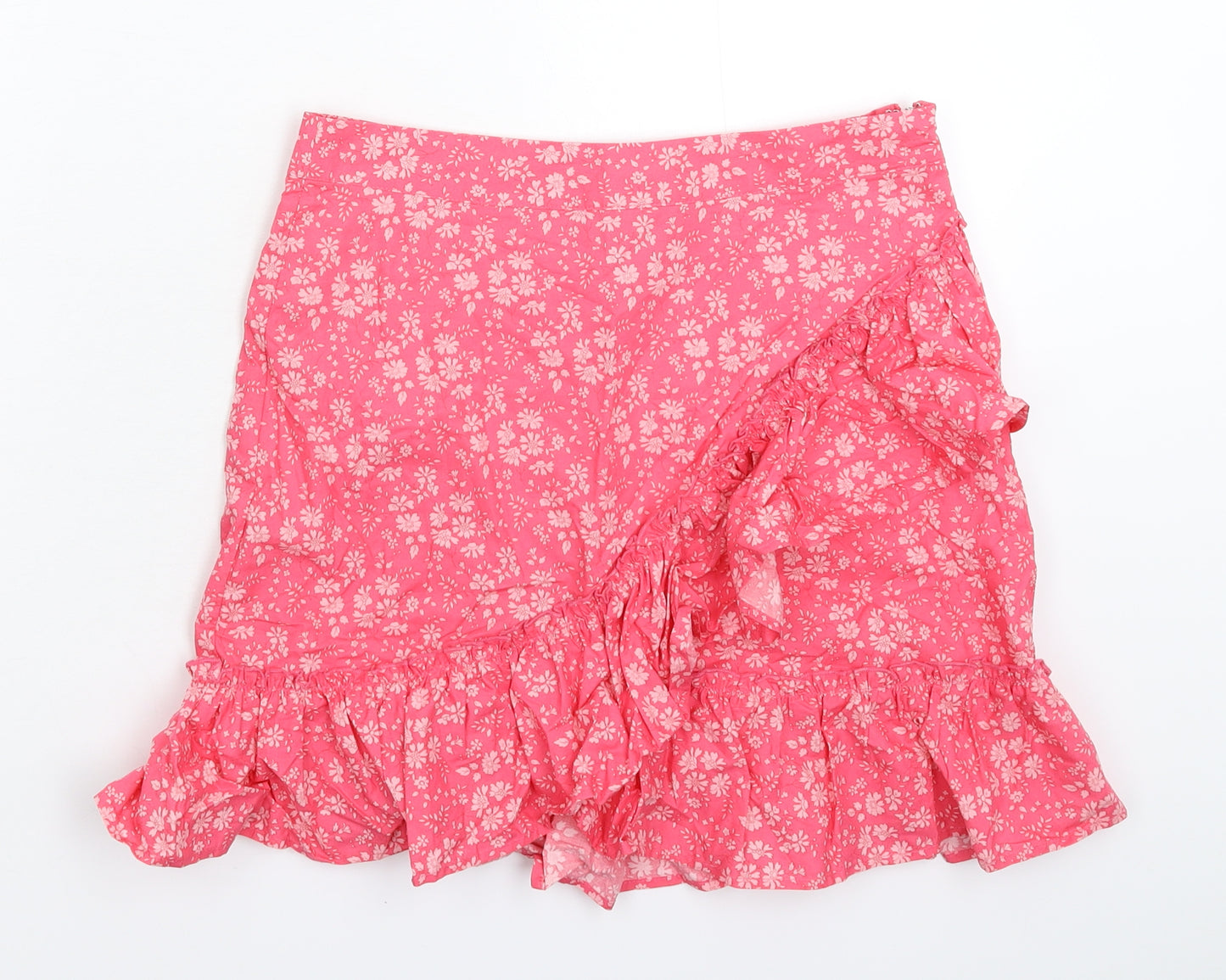 Topshop Womens Pink Floral  Mini Skirt Size 8