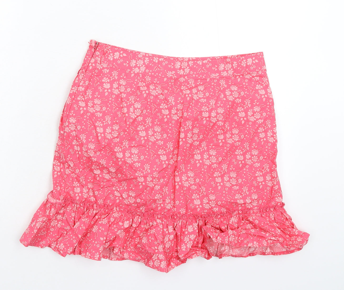 Topshop Womens Pink Floral  Mini Skirt Size 8