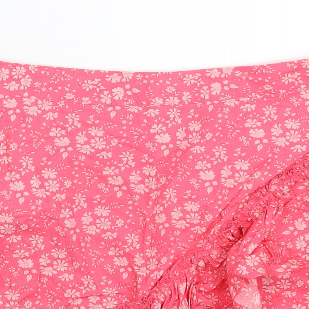 Topshop Womens Pink Floral  Mini Skirt Size 8