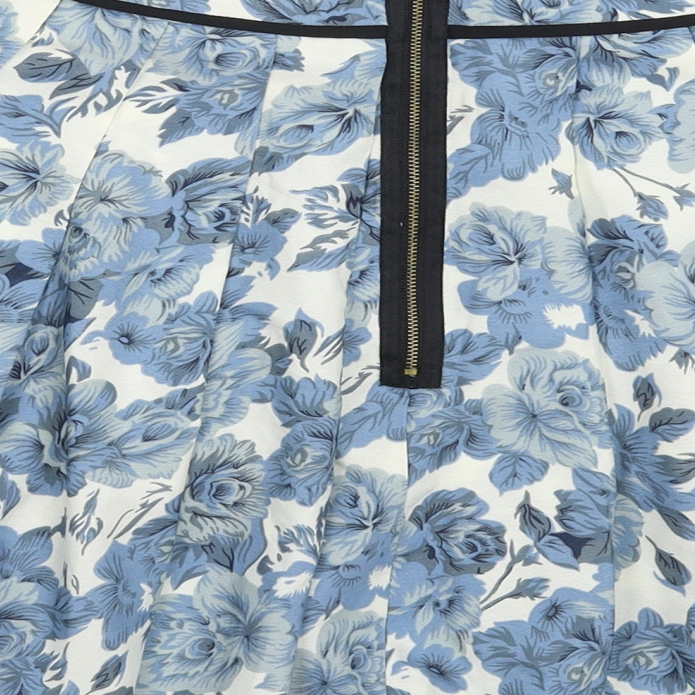 Topshop Womens Multicoloured Floral  Pleated Skirt Size 6