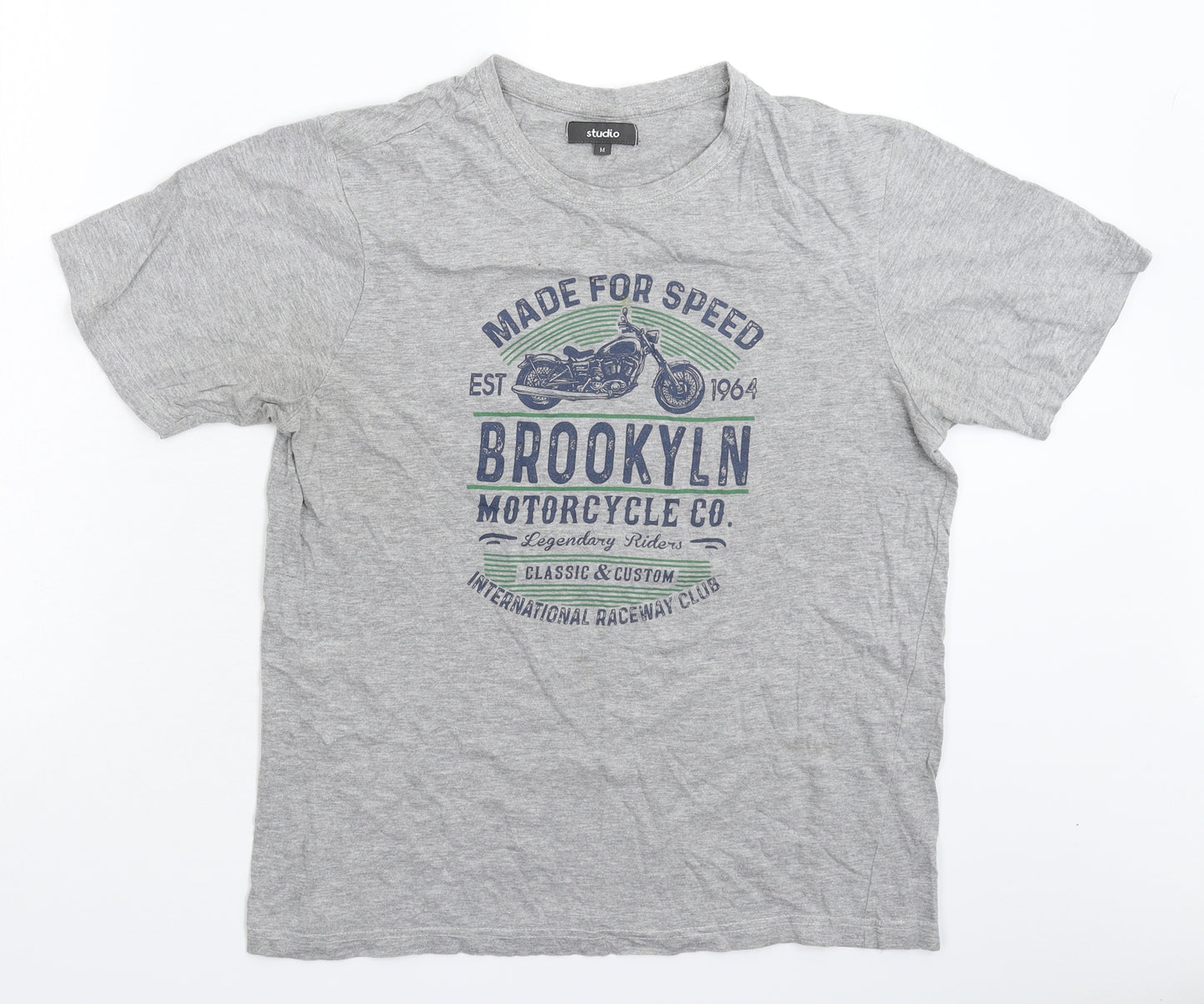 Studio Mens Grey    T-Shirt Size M