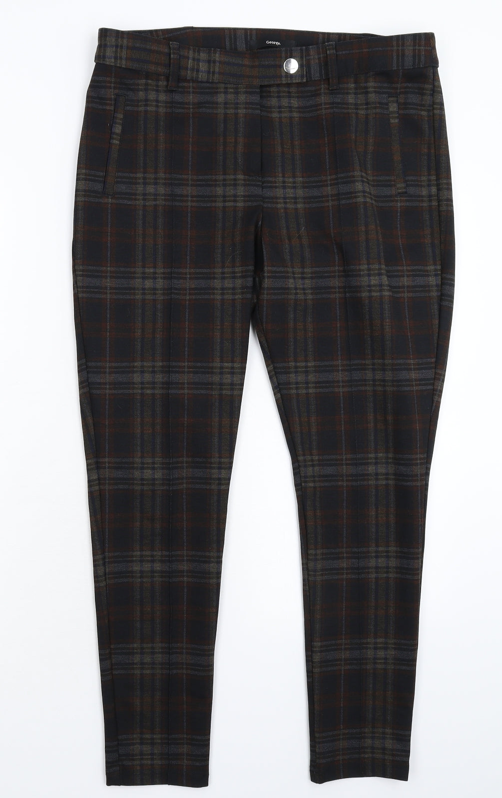 George Womens Multicoloured Check  Trousers  Size 14 L27 in