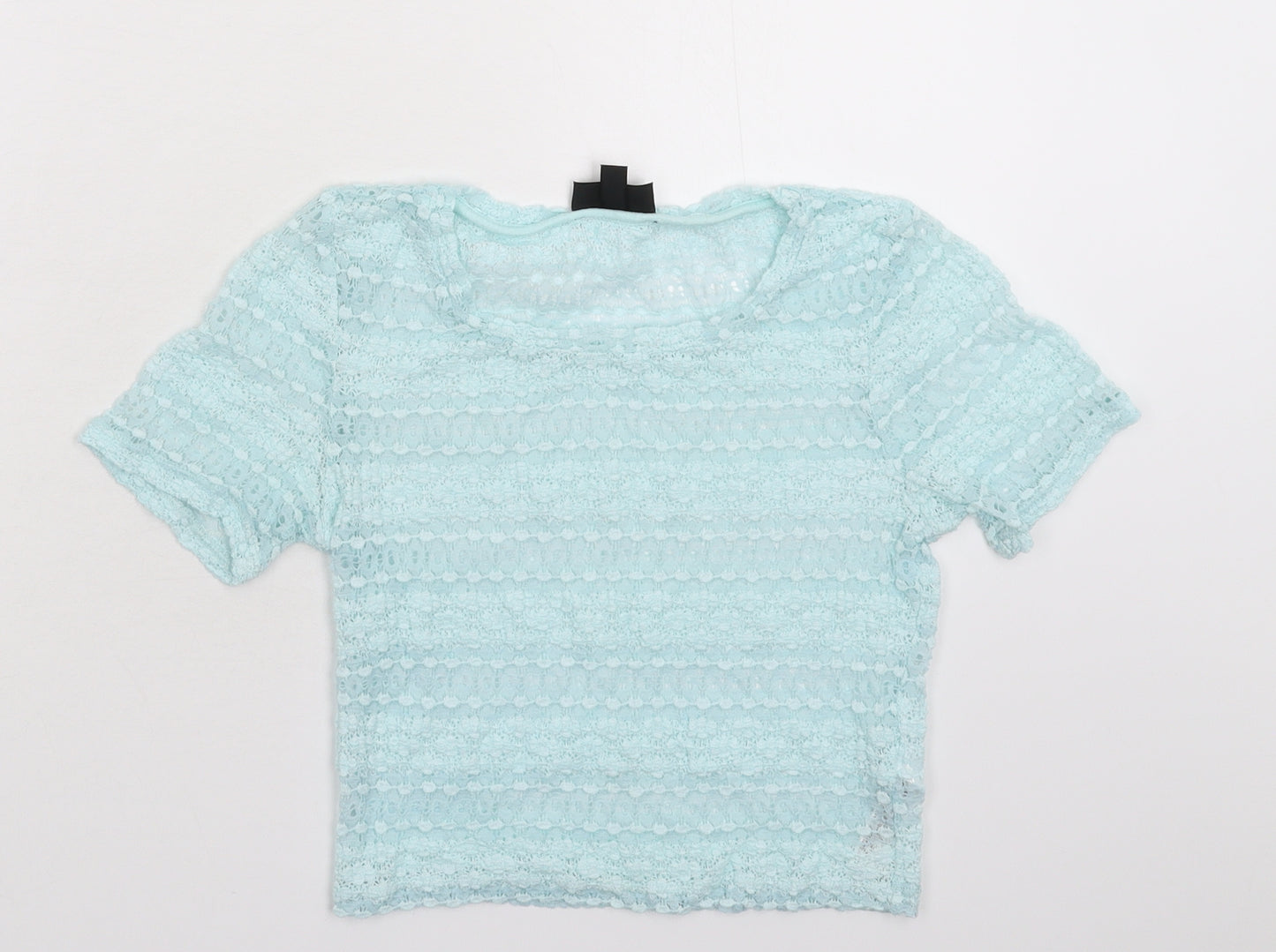 Topshop Womens Blue  Knit Basic T-Shirt Size 10